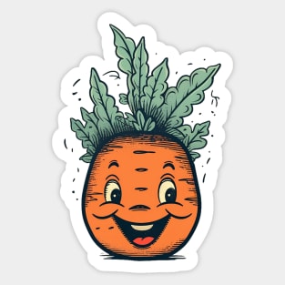 Vintage cartoon carrot Sticker